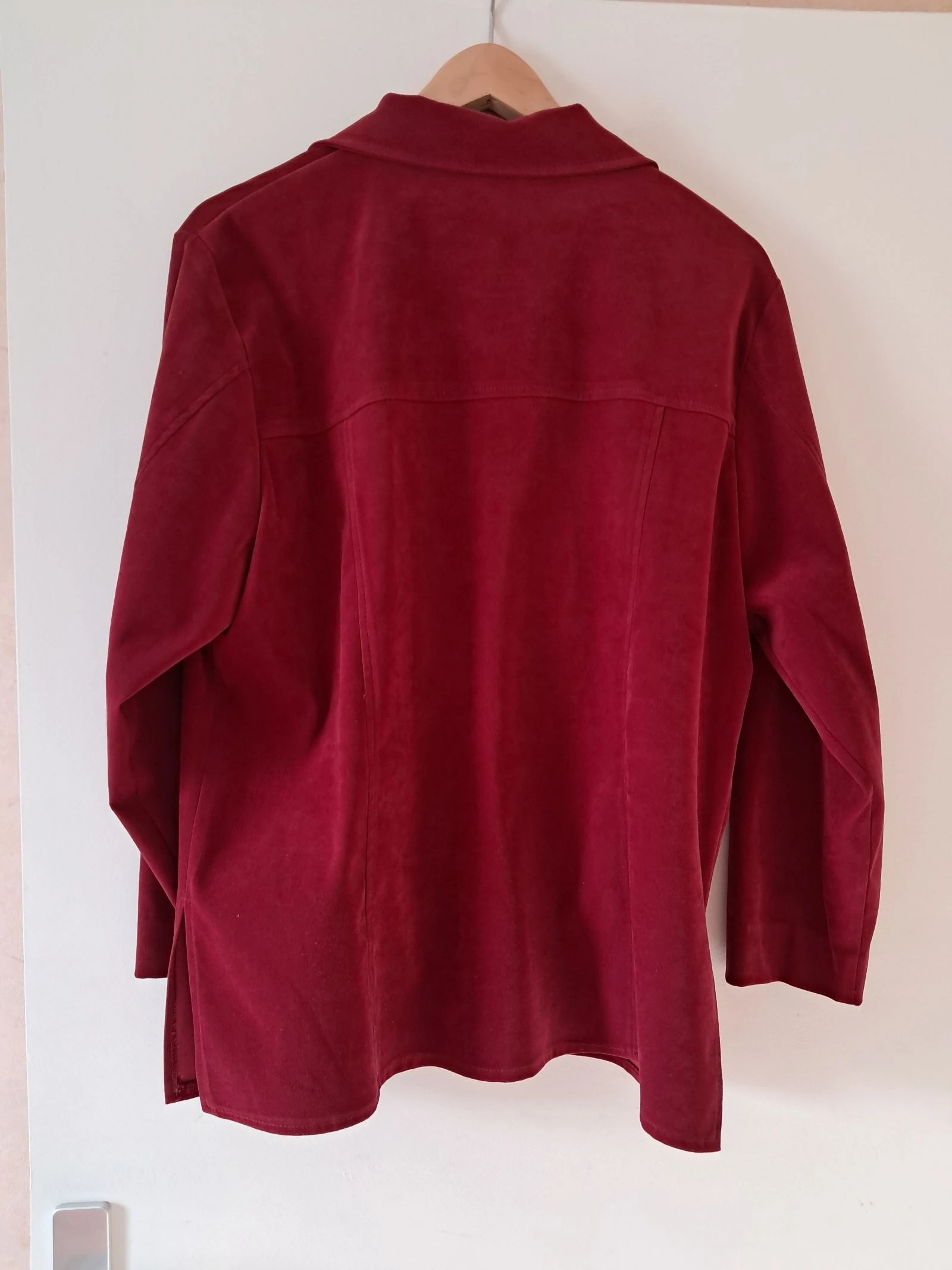 Camisa grossa 38 40 vermelha escura França vintage outono inverno quase nova – photo 4